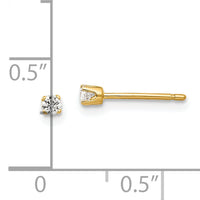 14k 2.25mm CZ stud earrings-XD1CZ