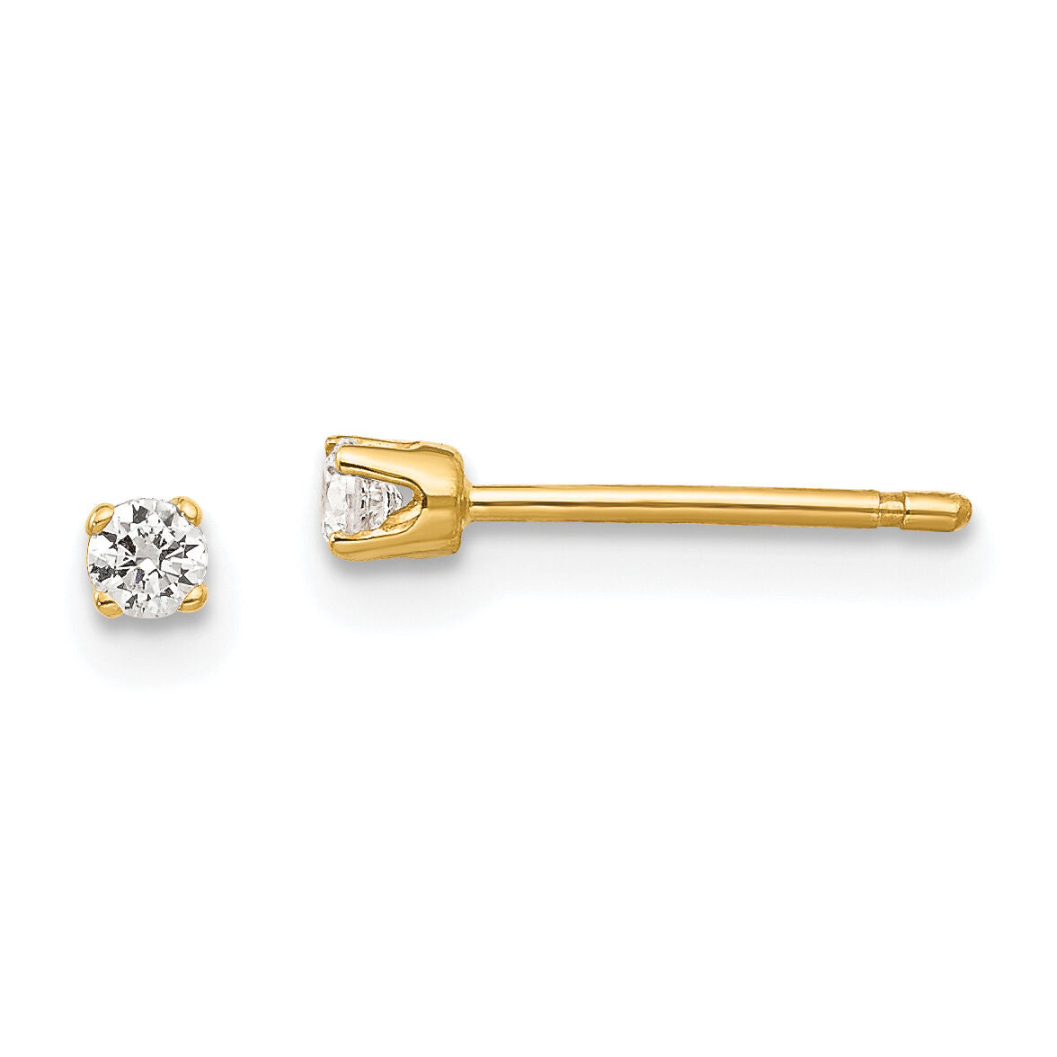 14k 2.25mm CZ stud earrings-XD1CZ