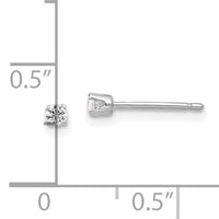 14k White Gold 2.25mm CZ stud earrings-XD1WCZ
