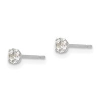 14k White Gold 3mm Round CZ Post Earrings-XD26WCZ