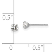14k White Gold 3mm Round CZ Post Earrings-XD26WCZ