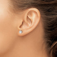 14k White Gold 5mm Round CZ Post Earrings-XD28WCZ