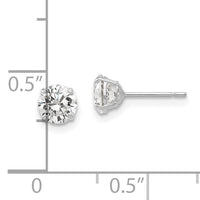 14k White Gold 5mm Round CZ Post Earrings-XD28WCZ