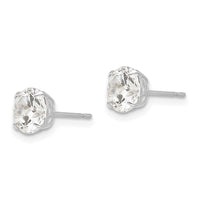14k White Gold 6mm Round CZ Post Earrings-XD29WCZ