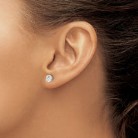 14k White Gold 6mm Round CZ Post Earrings-XD29WCZ