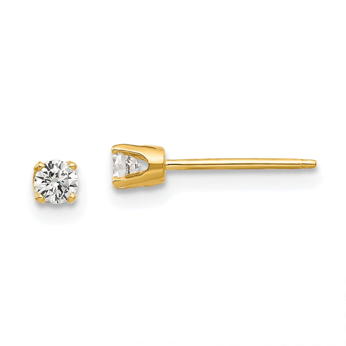 14k 2.75mm CZ stud earrings-XD2CZ