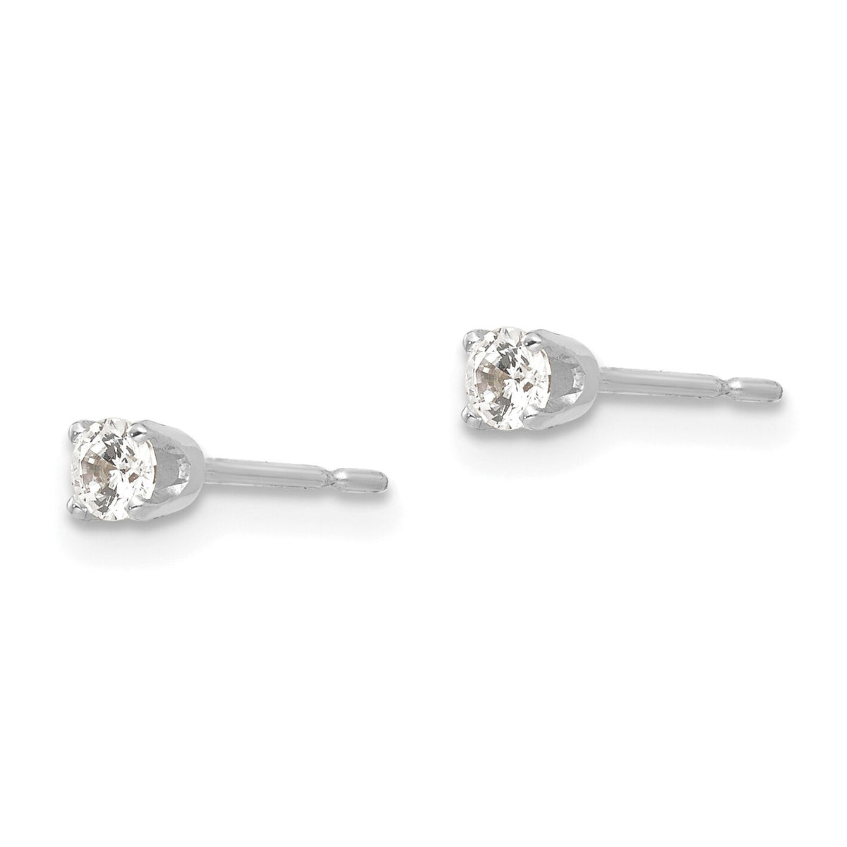 14k White Gold 2.75mm CZ stud earrings-XD2WCZ
