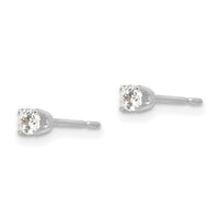 14k White Gold 2.75mm CZ stud earrings-XD2WCZ