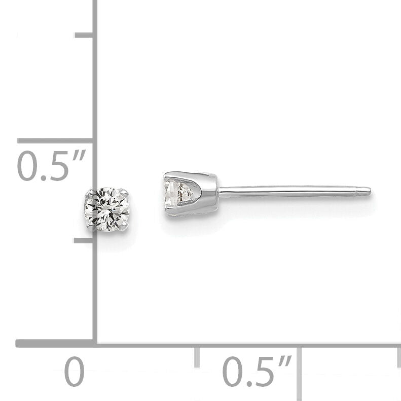 14k White Gold 2.75mm CZ stud earrings-XD2WCZ