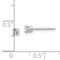 14k White Gold 2.75mm CZ stud earrings-XD2WCZ