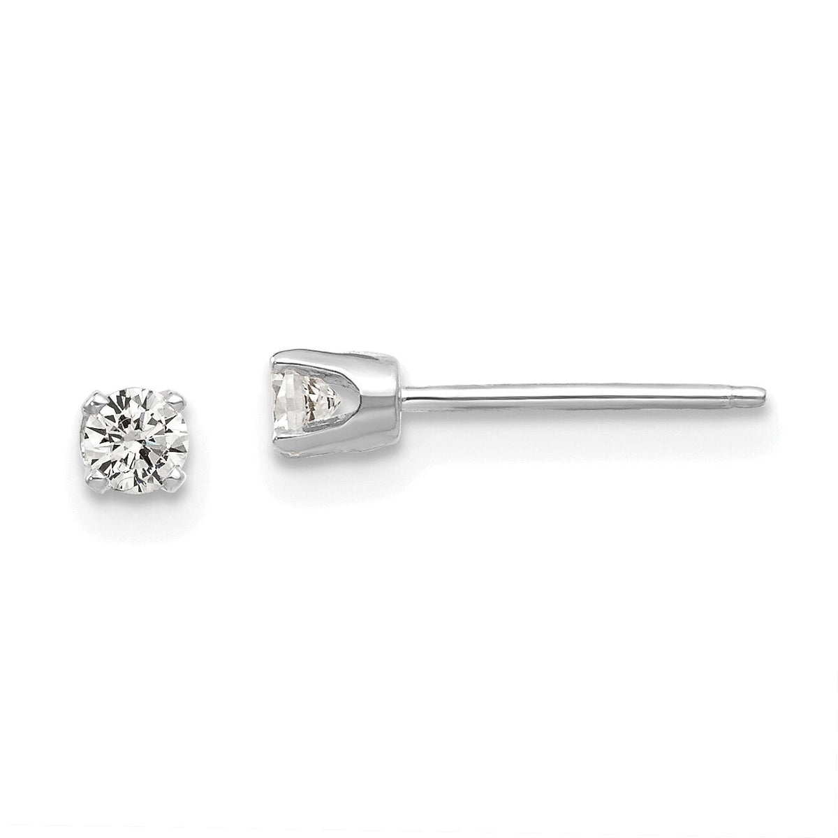 14k White Gold 2.75mm CZ stud earrings-XD2WCZ