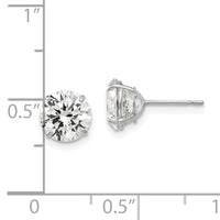 14k White Gold 7mm Round CZ Post Earrings-XD30WCZ