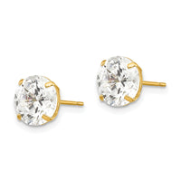 14k 8mm Round CZ Post Earrings-XD31CZ