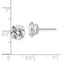 14k White Gold 8mm Round CZ Post Earrings-XD31WCZ