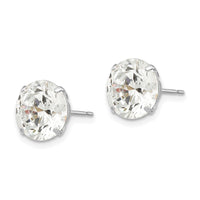 14k White Gold 9mm Round CZ Post Earrings-XD32WCZ