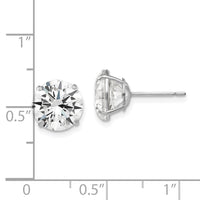 14k White Gold 9mm Round CZ Post Earrings-XD32WCZ