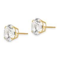 14k 10mm Round CZ Post Earrings-XD33CZ