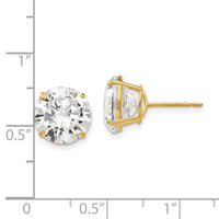 14k 10mm Round CZ Post Earrings-XD33CZ