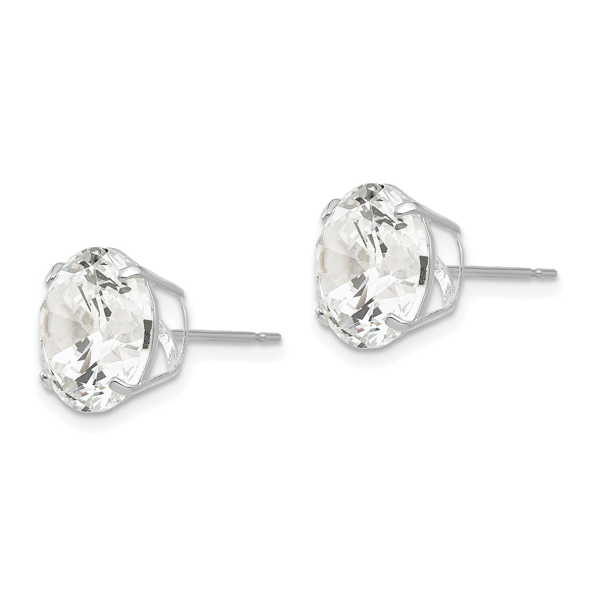 14k White Gold 10mm Round CZ Post Earrings-XD33WCZ