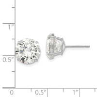 14k White Gold 10mm Round CZ Post Earrings-XD33WCZ