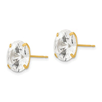 14k 11mm Round CZ Post Earrings-XD34CZ