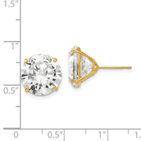 14k 12mm Round CZ Post Earrings-XD35CZ