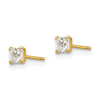 14k 3mm Square CZ Post Earrings-XD36CZ