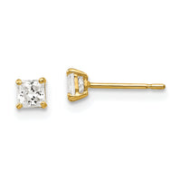14k 3mm Square CZ Post Earrings-XD36CZ