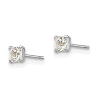 14k White Gold 3mm Square CZ Post Earrings-XD36WCZ