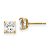 14k 5mm Square CZ Post Earrings-XD38CZ