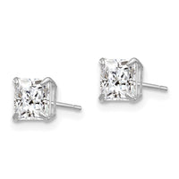 14k White Gold 5mm Square CZ Post Earrings-XD38WCZ