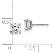 14k White Gold 5mm Square CZ Post Earrings-XD38WCZ