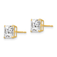 14k 6mm Square CZ Post Earrings-XD39CZ