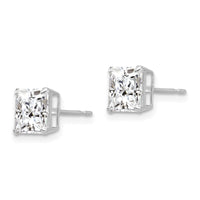 14k White Gold 6mm Square CZ Post Earrings-XD39WCZ