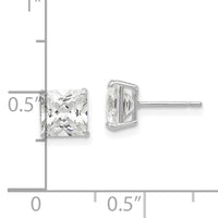 14k White Gold 6mm Square CZ Post Earrings-XD39WCZ