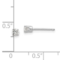 14k White Gold 3mm CZ stud earrings-XD3WCZ