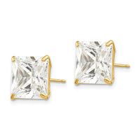 14k 10mm Square CZ Post Earrings-XD43CZ