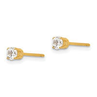 14k 3.25mm Cubic Zirconia stud earring-XD4CZ