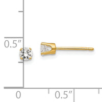 14k 3.25mm Cubic Zirconia stud earring-XD4CZ