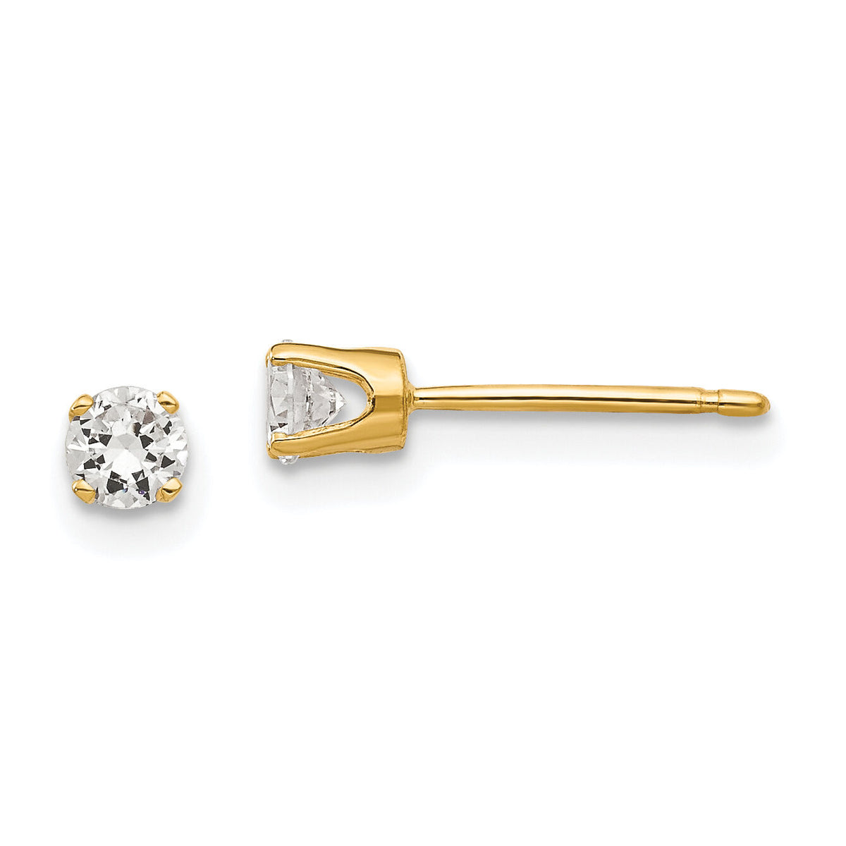 14k 3.25mm Cubic Zirconia stud earring-XD4CZ