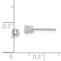14k White Gold 3.25mm CZ stud earrings-XD4WCZ