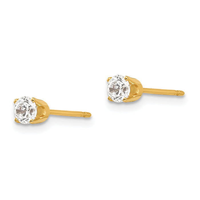 14k 3.5mm CZ stud earrings-XD5CZ