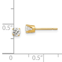 14k 3.5mm CZ stud earrings-XD5CZ