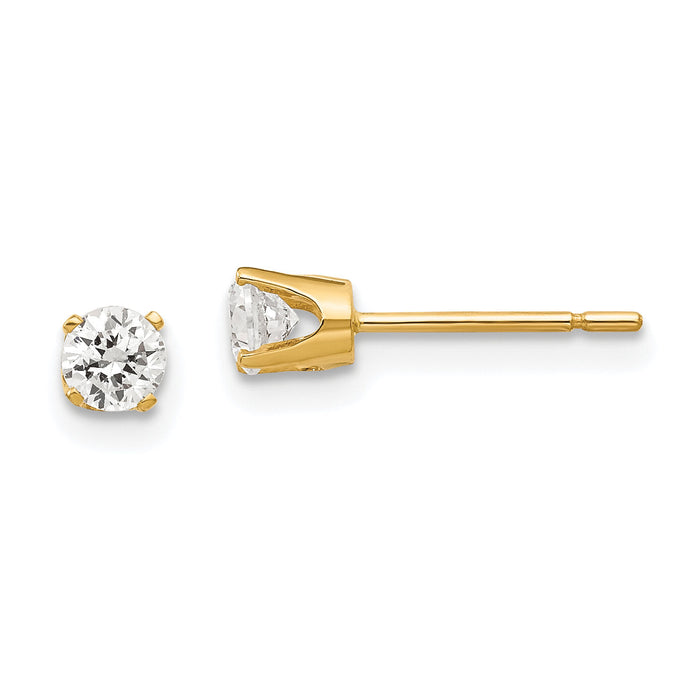 14k 3.5mm CZ stud earrings-XD5CZ