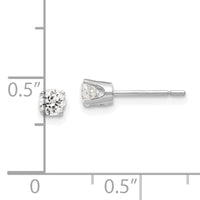14k White Gold 3.5mm CZ stud earrings-XD5WCZ