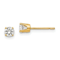 14k 3.75mm CZ stud earrings-XD6CZ