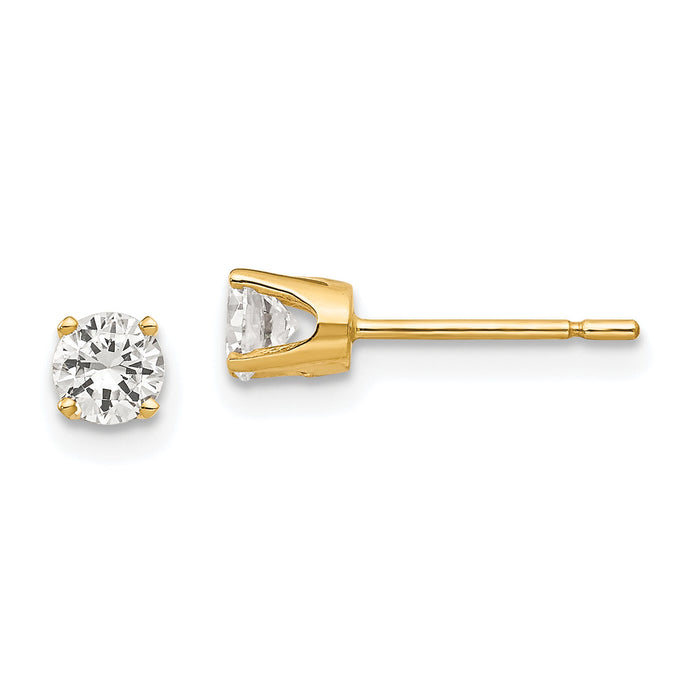 14k 3.75mm CZ stud earrings-XD6CZ