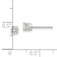 14k White Gold 3.75mm CZ stud earrings-XD6WCZ