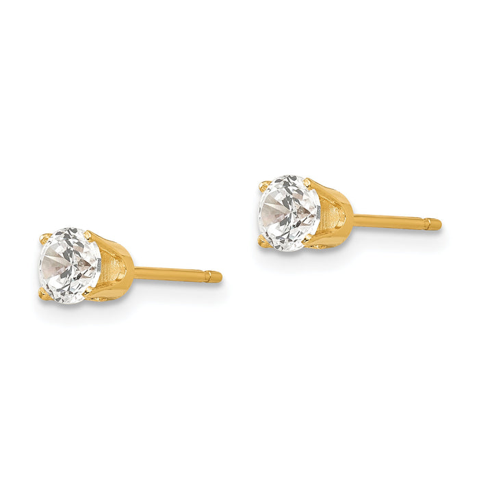 14k 4.25mm CZ stud earrings-XD8CZ
