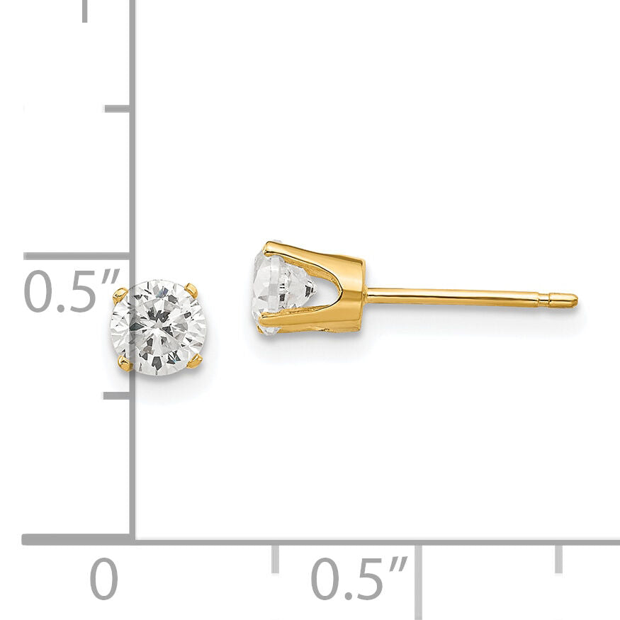 14k 4.25mm CZ stud earrings-XD8CZ
